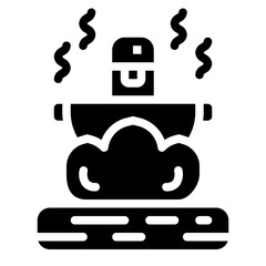 cauldron glyph icon style