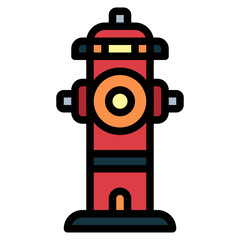 Naklejka premium Fire Hydrants filled outline icon style