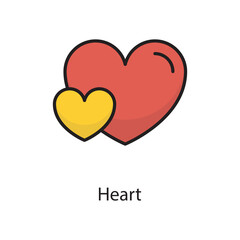 Heart  Vector Filled Outline Icon Design illustration. Love Symbol on White background EPS 10 File