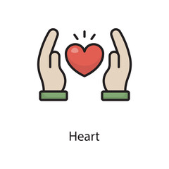 Heart  Vector Filled Outline Icon Design illustration. Love Symbol on White background EPS 10 File