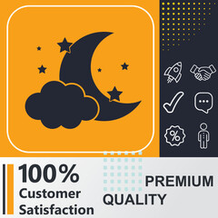 Night icon. Social media sign. Vector illustration