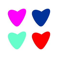 Vector love with different colors