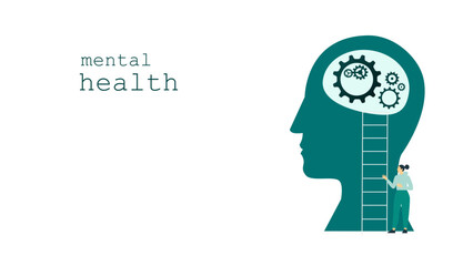 World Mental Health Day Concept, Vector Illustration.