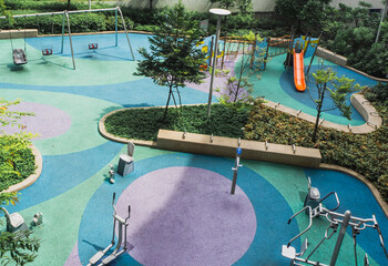 A community playground and fitness corner for public use
