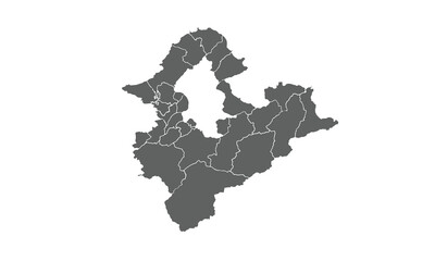 Map of New Taipei isolated on white background. 