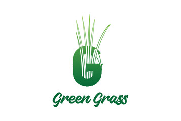 Initial Letter G for Green Grass Logo Design Vector