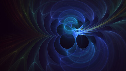 3D rendering abstract multicolor fractal light background