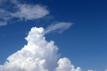 Clouds formation on blue sky