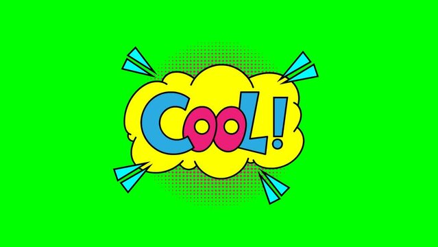 COOL Comic words animation green screen
