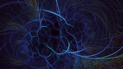 3D rendering abstract multicolor fractal light background