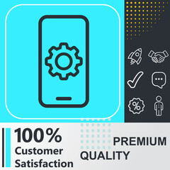 Mobile setting icon. Social media sign. Vector illustration