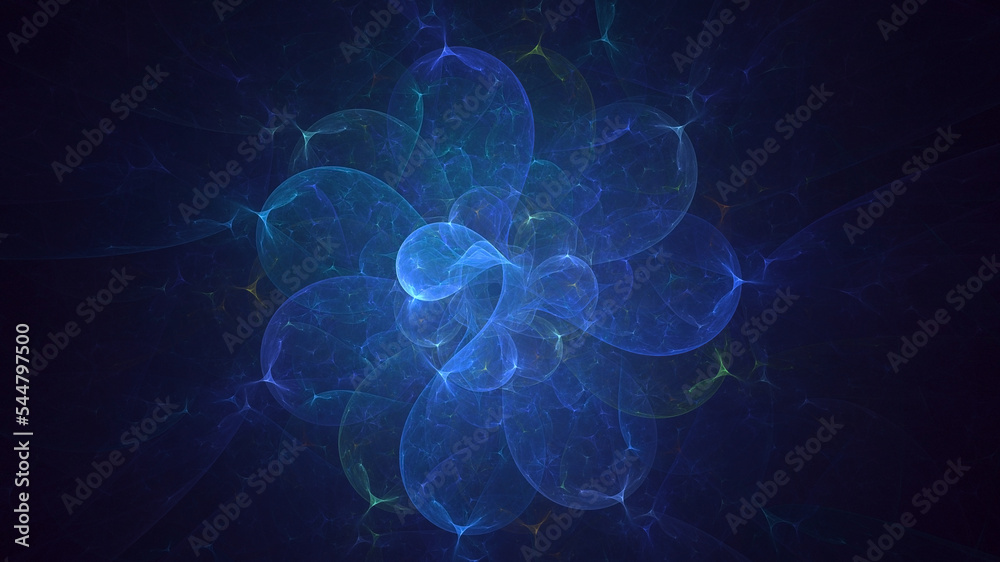 Wall mural 3d rendering abstract multicolor fractal light background