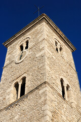 ancient church tower in Nin, Croatia