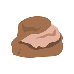 Sweet dessert cream puff vector flat illustration