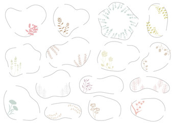 破線のSIMPLEな植物のフレーム