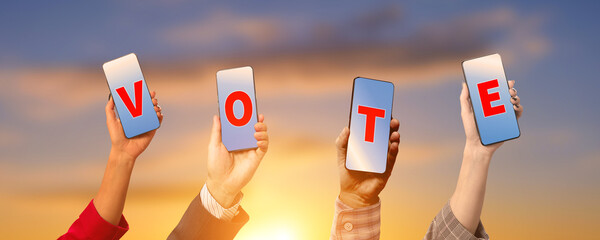 Online voting concept. Election day.