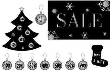 Set for season sale, Christmas or new year 