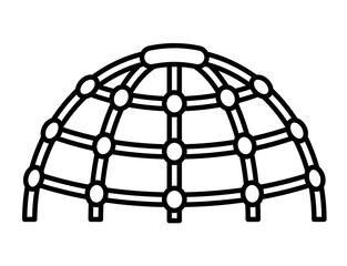 Half Round Monkey Bar line icon vector image.