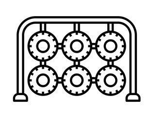 Playground Tires line icon vector image.