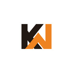 letter kw linked colorful geometric logo vector - obrazy, fototapety, plakaty