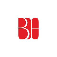 letter b capsule medicine negative space logo vector