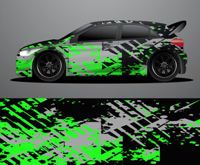 Rally car decal graphic wrap vector, abstract background