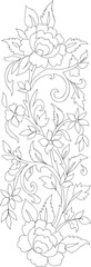 Border design, hand drawn florals 