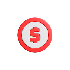 cent dollar coin icon 3d