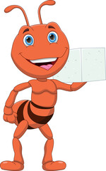 happy ant cartoon carrying sugar