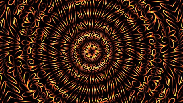 luxurious motion graphic colourful  caleidoscope line art pattern of indonesian culture traditional batik  for  commercial ads