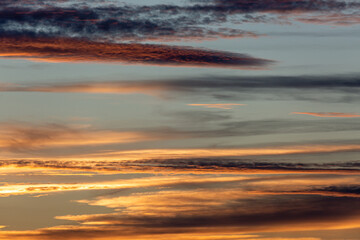 Fototapeta na wymiar Beautiful sky with clouds at sunset. Twilight.