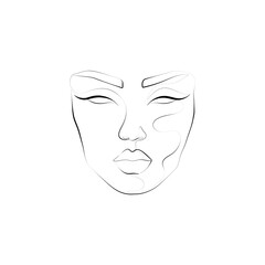 Female Face Print, Abstract Female Face Print, Printable One Line Drawing, Feminine Continuous Lines, Minimalist Artwork, Face Line Art, Modern Wall Art, Decor