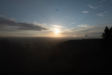 sunset in the mountains