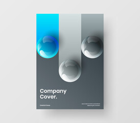Vivid 3D spheres placard concept. Unique book cover design vector illustration.