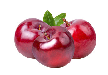 Obraz premium Red cherry plum isolated on transparent png