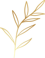 Gold leaf branch illustration