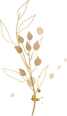 Watercolor leaf branch illustration