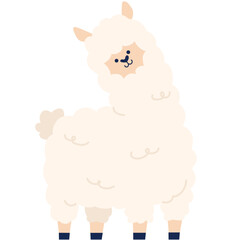 Alpaca vector illustration in flat color design