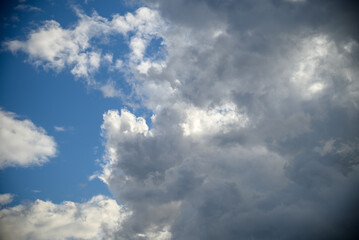 Fototapeta na wymiar Overcast sky before storm. Dark ominous clouds