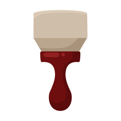 putty knife. Construction instrument, cartoon illustration. Building tools or service. Trowel, hummer, screwdriver, rule isolated on white background