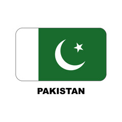 Oficial national flags of the world. Pakistan country.  Design rectangular. Vector Isolated on a blank background which can be edited and changed colors.