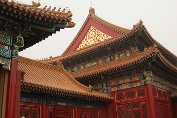 Colorful Chinese imperial style building, over 2 centuries old. 