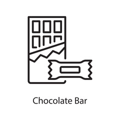 Chocolate Bar  Vector Outline Icon Design illustration. Love Symbol on White background EPS 10 File