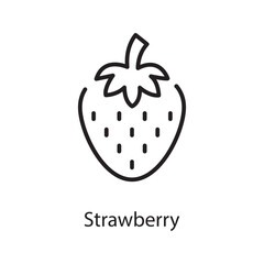 Strawberry  Vector Outline Icon Design illustration. Love Symbol on White background EPS 10 File