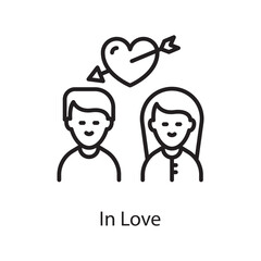 Obraz na płótnie Canvas In Love Vector Outline Icon Design illustration. Love Symbol on White background EPS 10 File