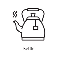 Kettle  Vector Outline Icon Design illustration. Love Symbol on White background EPS 10 File