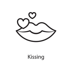 Kissing Vector Outline Icon Design illustration. Love Symbol on White background EPS 10 File