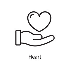 Heart  Vector Outline Icon Design illustration. Love Symbol on White background EPS 10 File