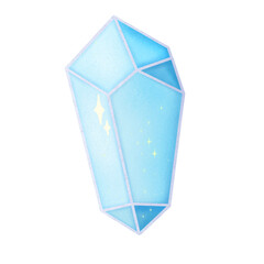 Blue crystal on transparent background 