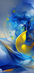 Abstract background modern futuristic graphic. Yellow, Gold, Blue background.